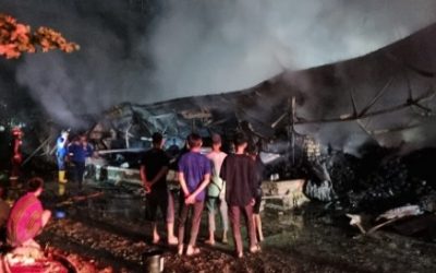 Gudang Sembako di Kecamatan Angsana Terbakar, Pemilik Mengalami Kerugian Hingga Rp 1 Miliar